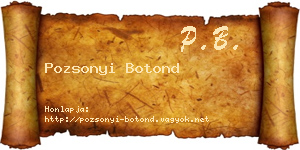 Pozsonyi Botond névjegykártya